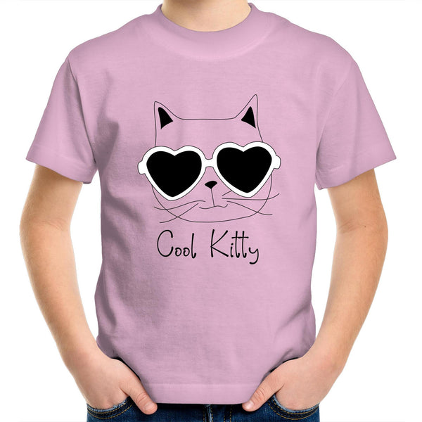 (Girls) Kids Youth Crew T-Shirt - Cool Kitty