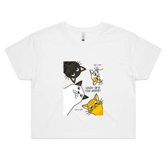Womens Crop Tee - What you doing?
